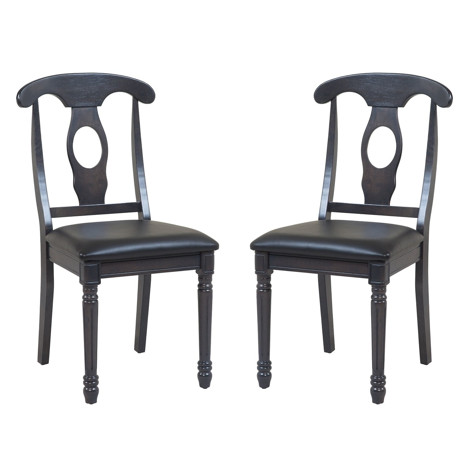 TTP Furnish Solid Wood Sturdy Dining Chair / Modern Kitchen Chair, Dark