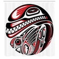 thumbnail image 3 of Ambesonne Tribal Shower Curtain, Haida Animal Art, 69"Wx84"L, White Red Black, 3 of 3