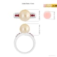 thumbnail image 5 of ANGARA Golden South Sea Cultured Pearl Ring with Rubies in 14K White Gold for Women | June Birthstone, Birthday, Anniversary, Jewelry Gift for Women | Pearl Ring, 5 of 9