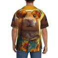 thumbnail image 3 of KLL Hawaiian Style Guinea Pig Print Men's Shirt Short Sleeve Button Down Summer Cuba Beach Shirts- 4X-Large, 3 of 5