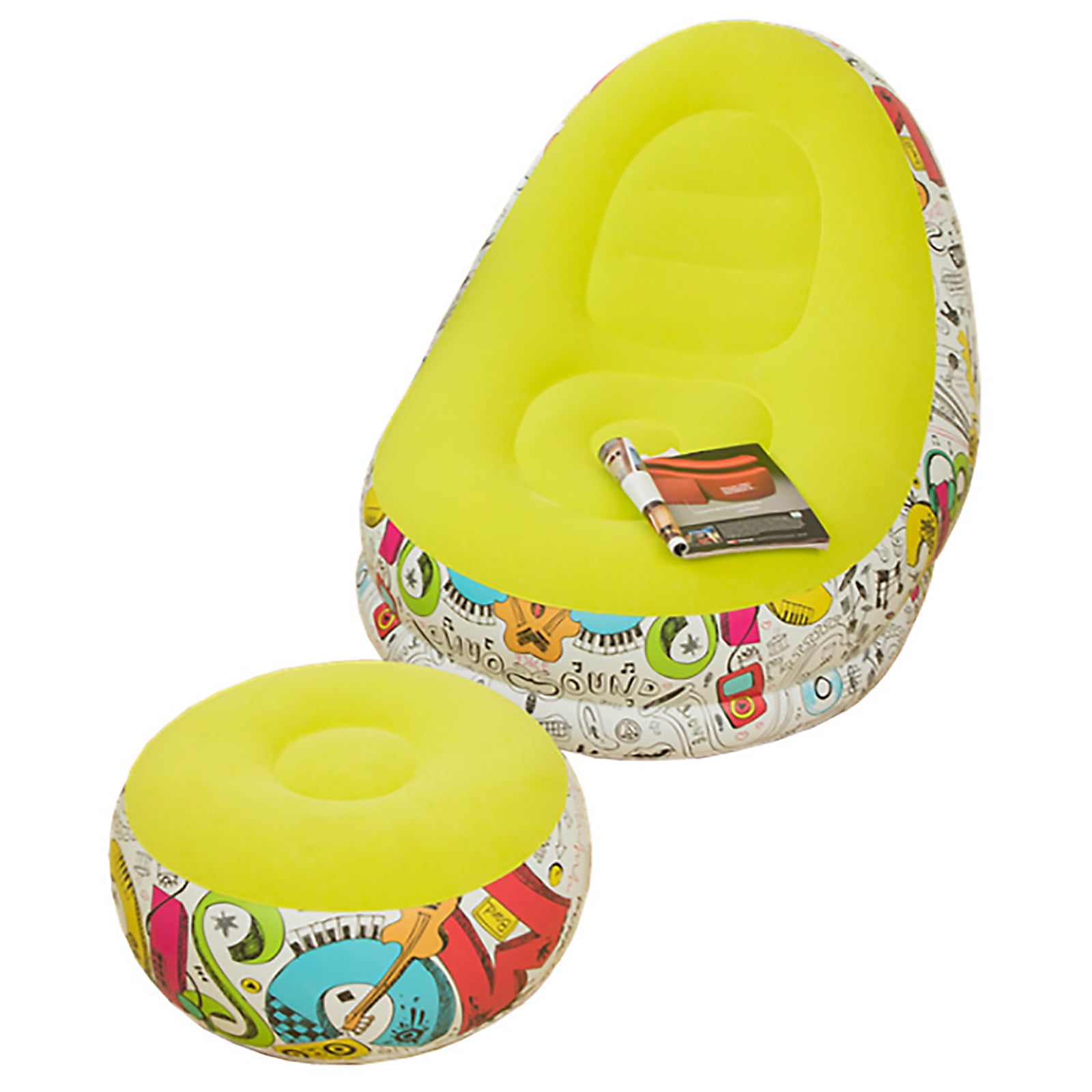 Inflatable Bed Chairs Lounger PVC And Flocking Sofa For Living Room