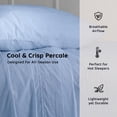thumbnail image 4 of Loomsnest 4 Piece Full Size Bed Sheets Set, Cool & Crisp Percale, 100% Cotton Sheets, Deep Pockets, Light Blue, 4 of 10
