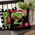 thumbnail image 4 of Set de 4 Fundas de Cojín 45x45 cm Navideñas del Grinch, Tela Suave y Lavable, Decoración Festiva para Sofá, 4 of 7