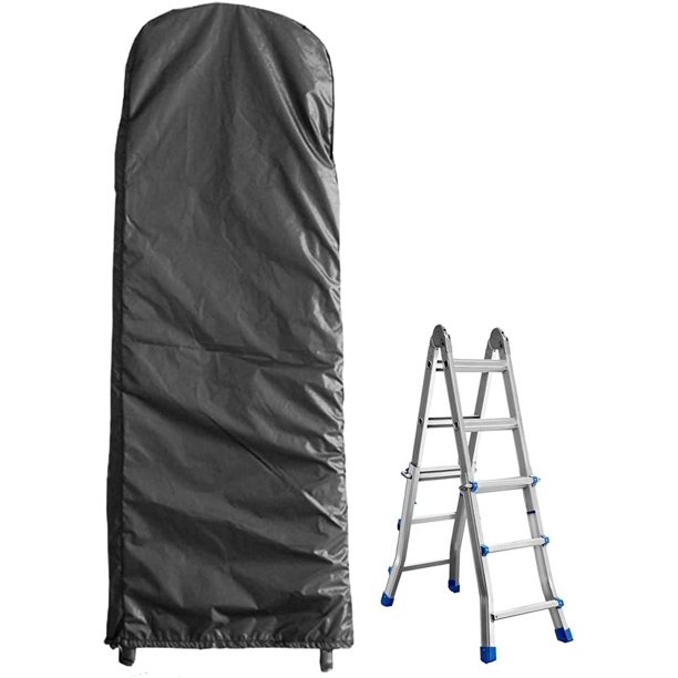Cubierta de escalera plegable, protector de escalera a prueba de polvo, cinturón impermeable, cordón, escalera, patio, jardín, exterior, escalera doméstica, bolsa de almacenamiento, negro