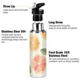 thumbnail image 3 of Yayeee 20oz Double Wall Stainless Steel Water Bottle with Flip Straw, Watercolor Orange, 3 of 7