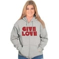 thumbnail image 4 of Give Love Heart Kindness Happiness Zip Hoodie Sweatshirt Women Brisco Brands L, 4 of 6