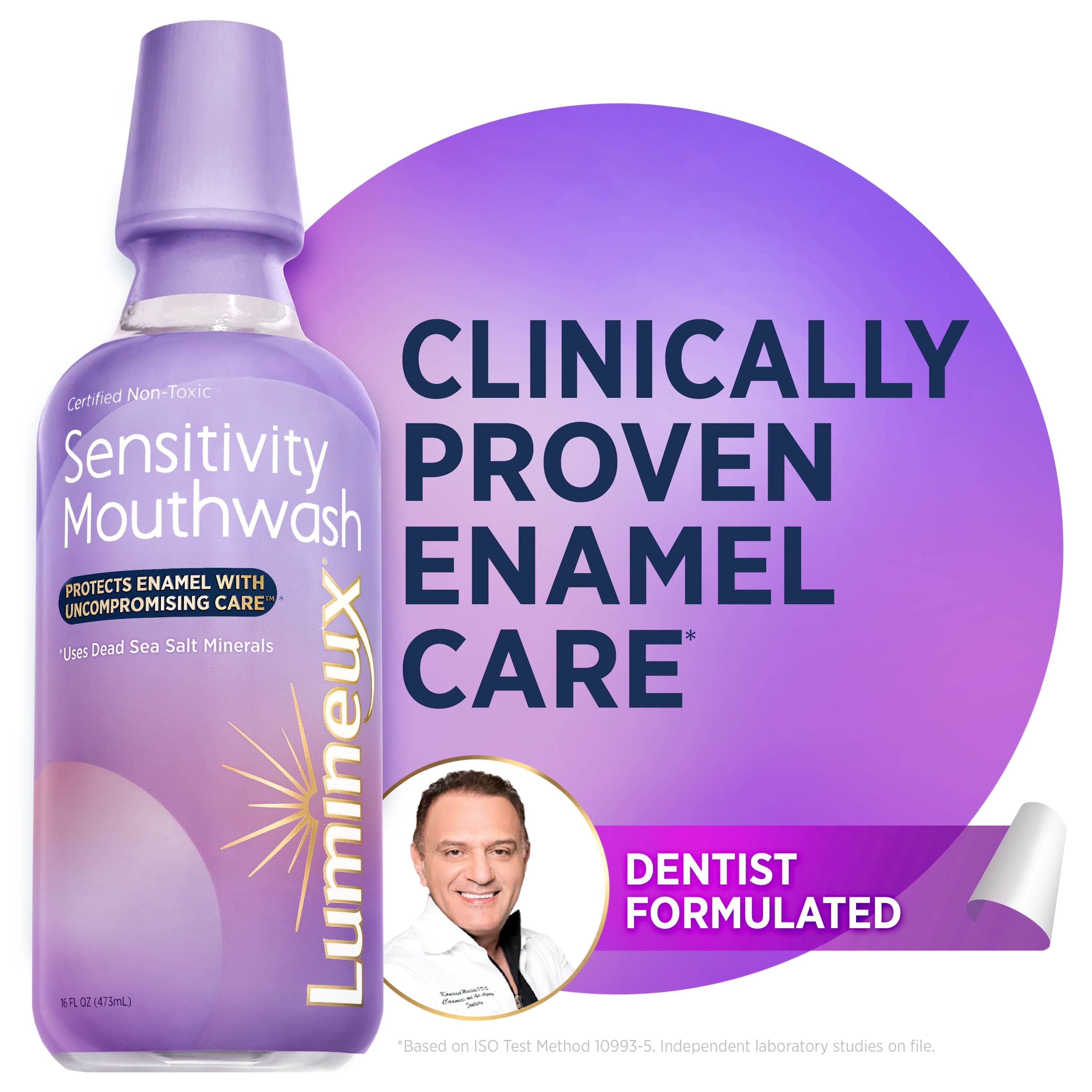 (2 pack) Lumineux Mouthwash for People with Sensitive Teeth, Fluoride Free & Mineral Rich, 16 oz
