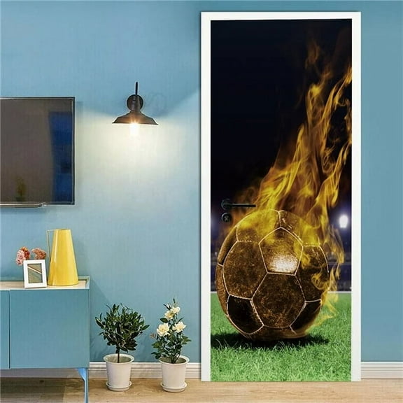 Football Basketball D Wallpaper Door Sticker Bedroom ration Self-Adhesive Poster Wall Decal Removabl