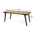 thumbnail image 3 of GDF Studio Bellamir Outdoor Acacia Wood Dining Table Single, Teak, Black, 3 of 9