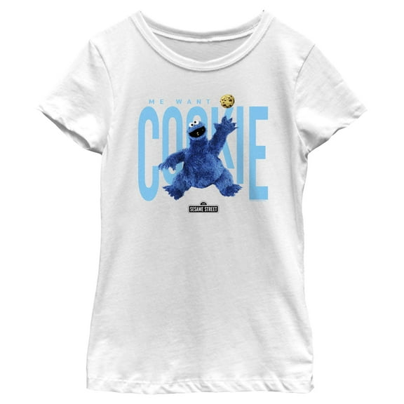 Girl's Sesame Street Me Want Cookie Graphic T-Shirt