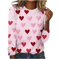 thumbnail image 2 of Summer Tops for Women Viikei Fall Tops for Womens 2025 Trendy,Women's Top Valentine's Day Fashion Three-dimensional Print Loose Comfortable T-shirt Long Sleeve Crewneck Top Multicolor S, 2 of 4