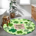 thumbnail image 3 of Happy St. Patrick's Day Round Area Rug 3.3Ft Washable Circle Rugs for Dining Room Table, Spring Lucky Shamrock Cloud Green Non-Slip Carpet Floor Mats Indoor Outdoor Carpet Runner Aesthetic Home Decor, 3 of 8