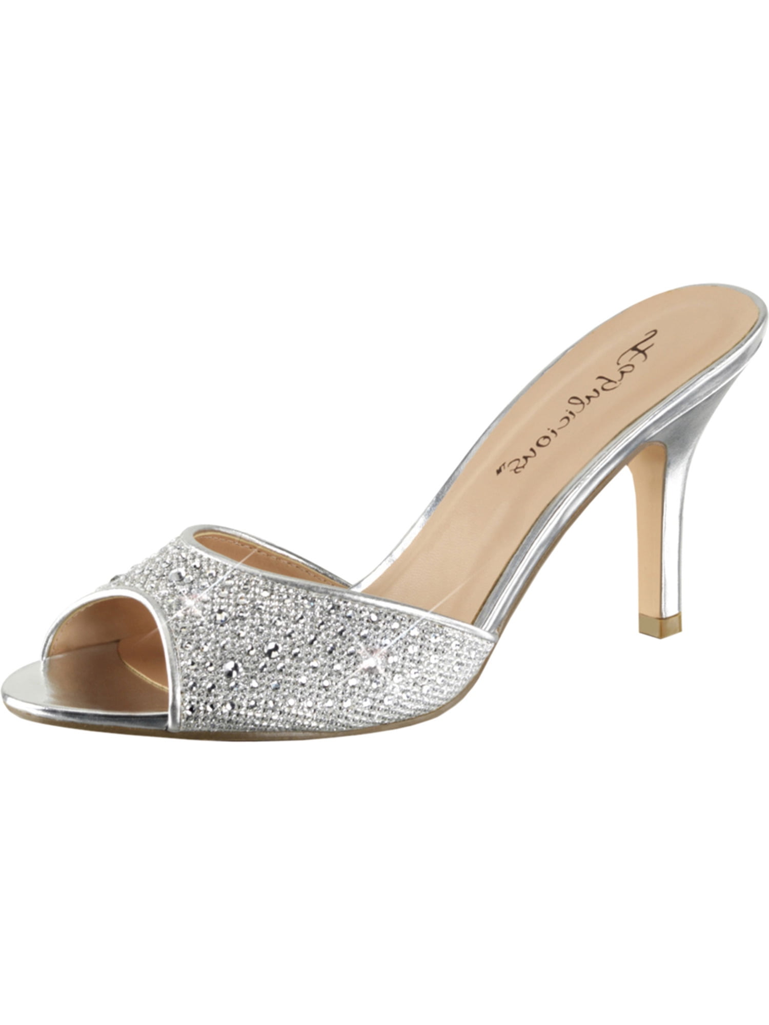 silver sandals 1 inch heel