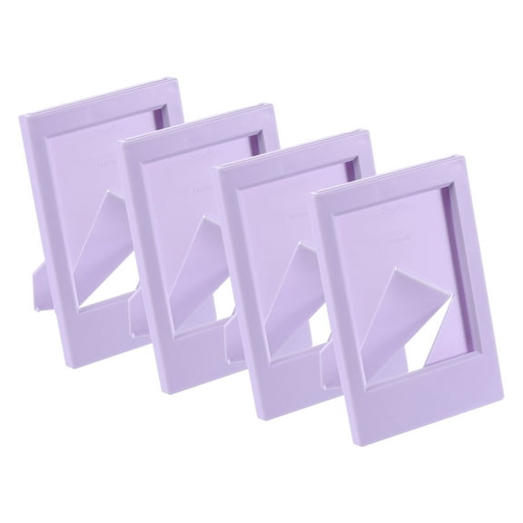 4 Pcs Mini Picture Frames 2.4 x 3.6 Inch Rectangle Small Picture Photo Frame Holder for Tabletop Display Photos Paintings Landscape Posters Artwork, Purple