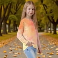thumbnail image 4 of XADYUY Girls Long Sleeve Shirts 10-12 Casual Tie Dye Crewneck T Shirts for Girls Winter Basic Girls Tops Cotton Blouses for Girls 9-10 Years,Orange, 4 of 6