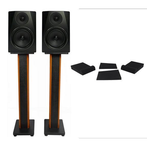 Pair Rockville APM6B 6.5" 2-Way 350 Watt USB Studio Monitors 36" Stands Pads