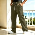 thumbnail image 5 of Diufon Cargo Sweatpants for Men Drawstring Fleece Lined Athletic Joggers Casual Loose Sweat Pants with Multi Pockets, 5 of 11