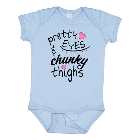 

Inktastic Pretty Eyes and Chunky Thighs Pink Hearts Gift Baby Boy or Baby Girl Bodysuit