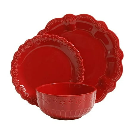 

Toni Red Dinnerware Set 12-Piece