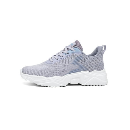 

Wazshop Womens Mens Athletic Shoes Fitness Workout Sneakers Knit Upper Running Breathable Sports Trainers Unisex Lace Up Comfort Purple 4.5