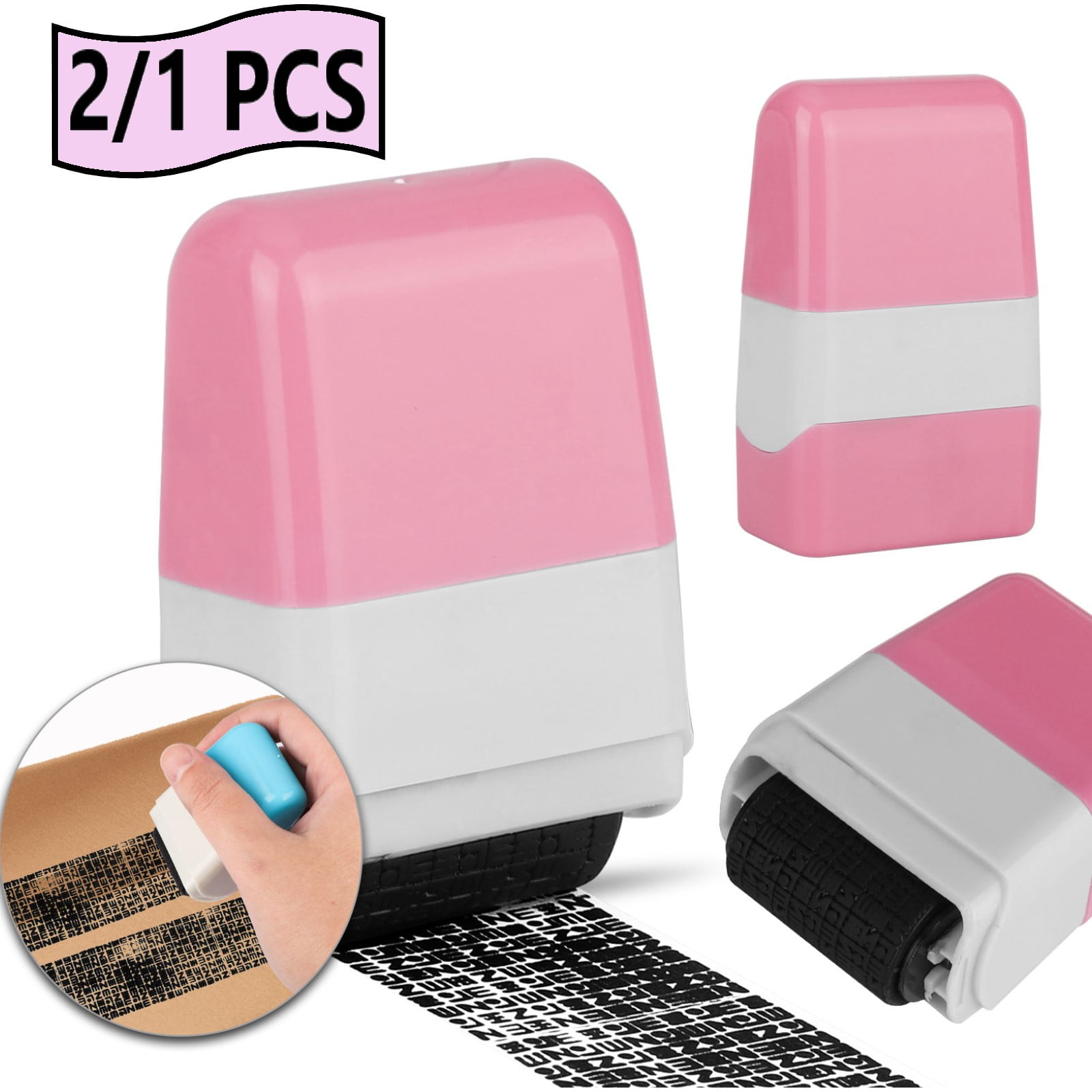 BOWINR 2 Pcs Identity Theft Prevention Security Stamp Wide Roller Security Stamp Kits
