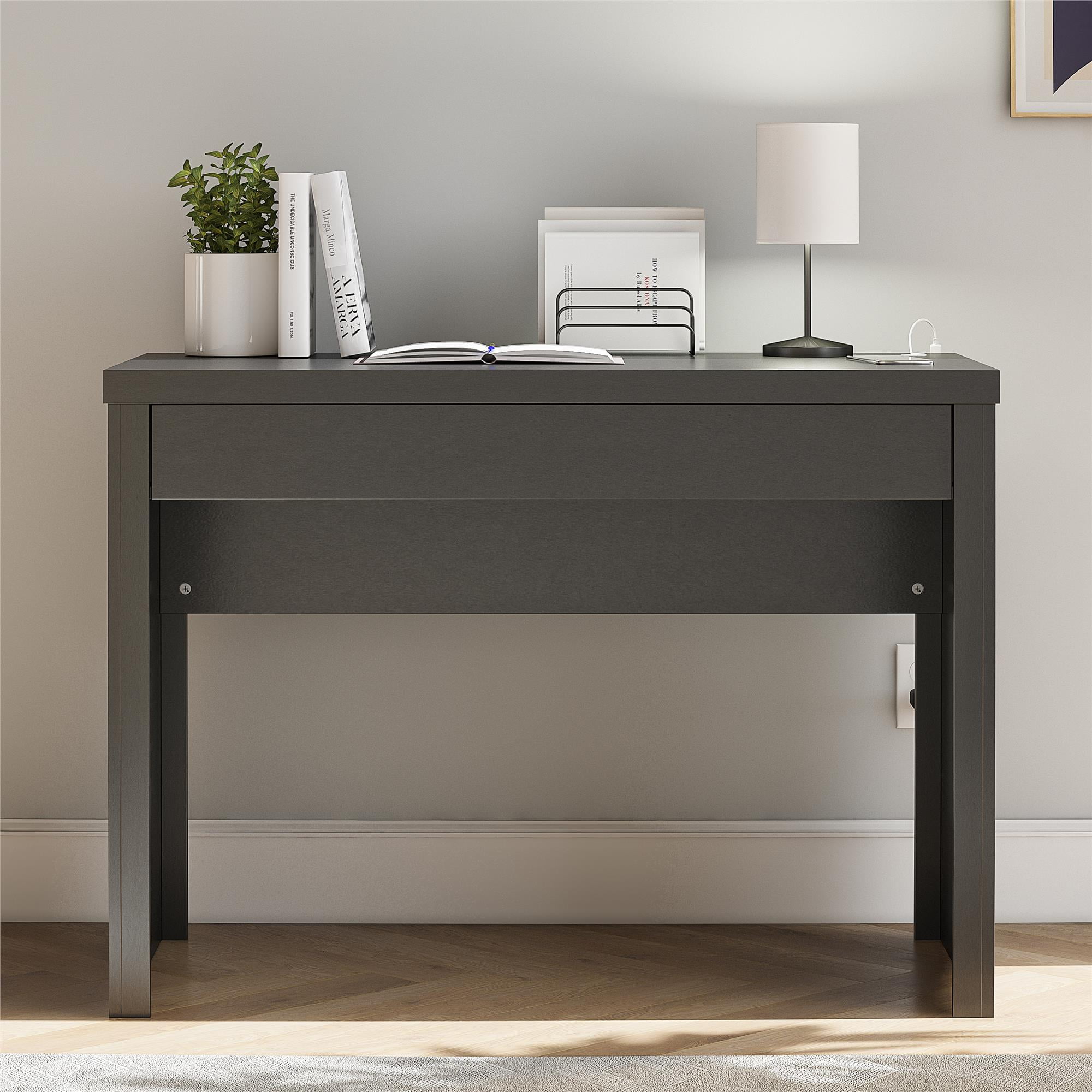 Mainstays Cooper Writing Desk with USB, Flat Black