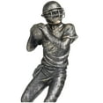 thumbnail image 5 of 6" x 16" Silver Polystone Football Player Sculpture, by DecMode, 5 of 9