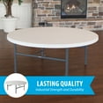 thumbnail image 4 of Lifetime 6 Foot Round Folding Table, Indoor/Outdoor Commercial Grade, White Granite, 4 pack (42673), 4 of 11