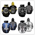 thumbnail image 2 of Viking Warrior Cosplay disfraz tatuaje nuevo pulóver chándal Casual colorido estampado 3D cremallera/Sudadera con capucha/sudadera/chaqueta/UnisexCremallera 065XL Deng Xun unisex, 2 of 2
