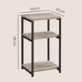 thumbnail image 2 of LEDREM Small End Table with 3-Tier Storage, Industrial Tall Nightstand for Living Room, Bedroom, Office, Greige and Classic Black, 2 of 7
