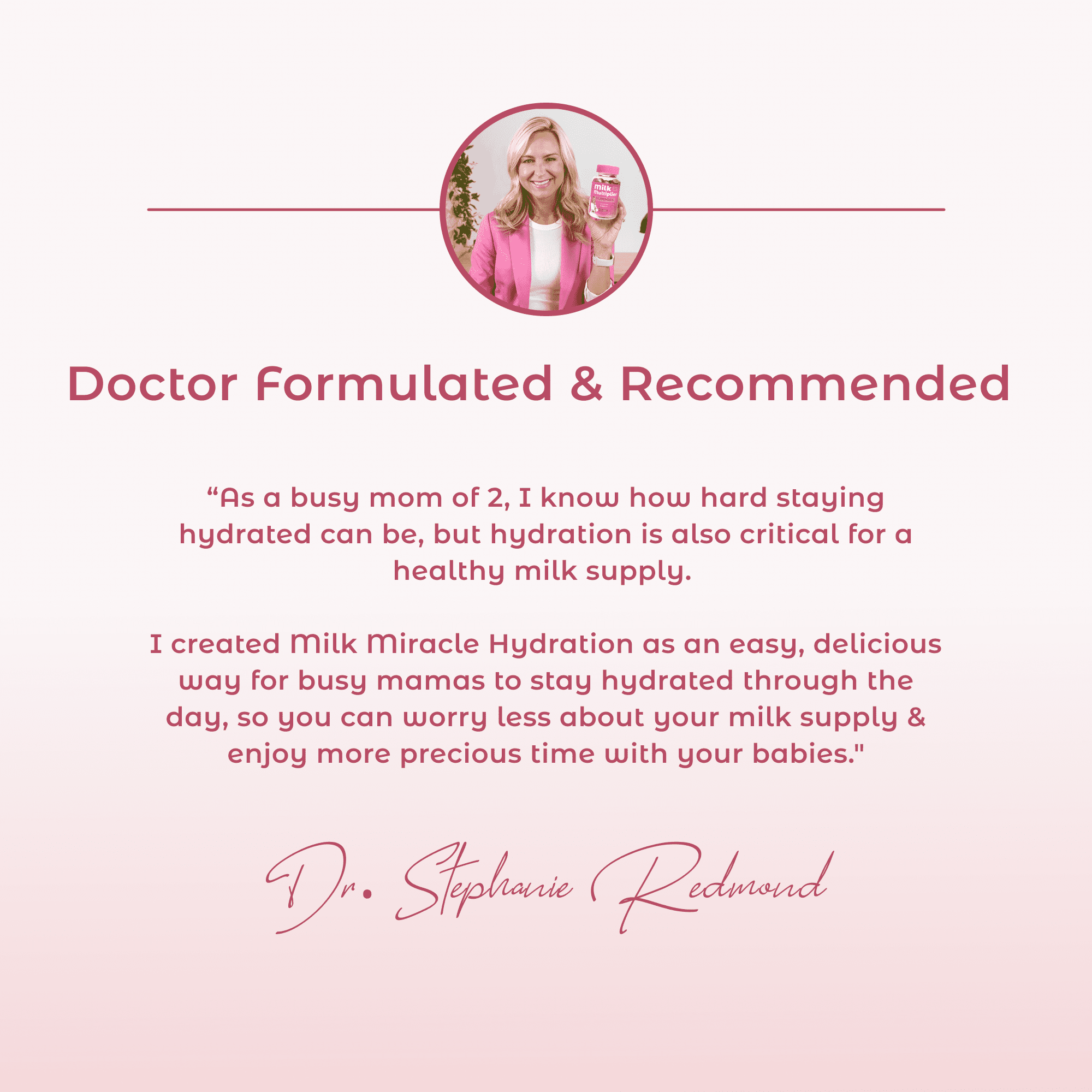 Dr. Stephanie's Milk Miracle Hydration & Probiotics Drink Mix, For Breastfeeding Support, 10 Count