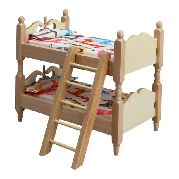 de madera a escala 1:12 con escalera, mueble en miniatura para casa de muñecas, accesorio moderno y resistente para dormitorio infantil, adorno