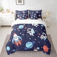 thumbnail image 2 of Castle Fairy 7-Piece Kids Astronaut Rocket Twin Bedding Set, 2 of 8