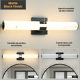 thumbnail image 6 of KAISITE Modern 1-Light Dimmable LED Bathroom Vanity Light, Waterproof Lamps for Bathroom, Acrylic Lampshade, 6 of 7
