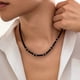 thumbnail image 5 of Collar para mujer, joyería para mujer, joyería europea para mujer, collar de cuentas de cobre esmerilado para hombre, collar versátil con cadena de clavícula para hombre, collar de cuentas de cobre es, 5 of 5