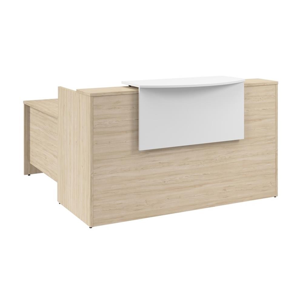 Arrive 72W x 72D L Shaped Reception Desk in Natural Elm - Engineered Wood