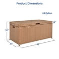 thumbnail image 2 of Bowery Hill Contemporary Wicker Patio Storage Deck Box in Honey, 2 of 6