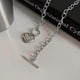 thumbnail image 4 of Chain Necklace for Women 18K White Gold Plated Chunky Cuban Chain Link Necklace with Heart Hypoallergenic Jewelry for Women, 4 of 4