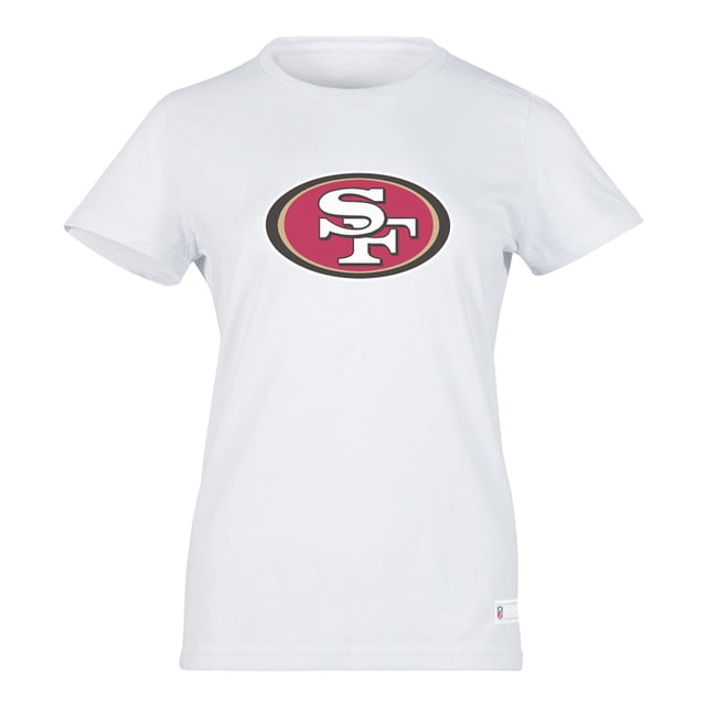 NFL Playera Aficionado Básica San Francisco 49ers Blanco para Mujer, Talla Extra Grande
