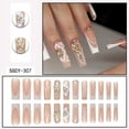 thumbnail image 4 of Fofosbeauty 24pcs Press on Nails, 2024 Fake False Nails Tips Design,Long Coffin French Rhinestone Butterfly, 4 of 9