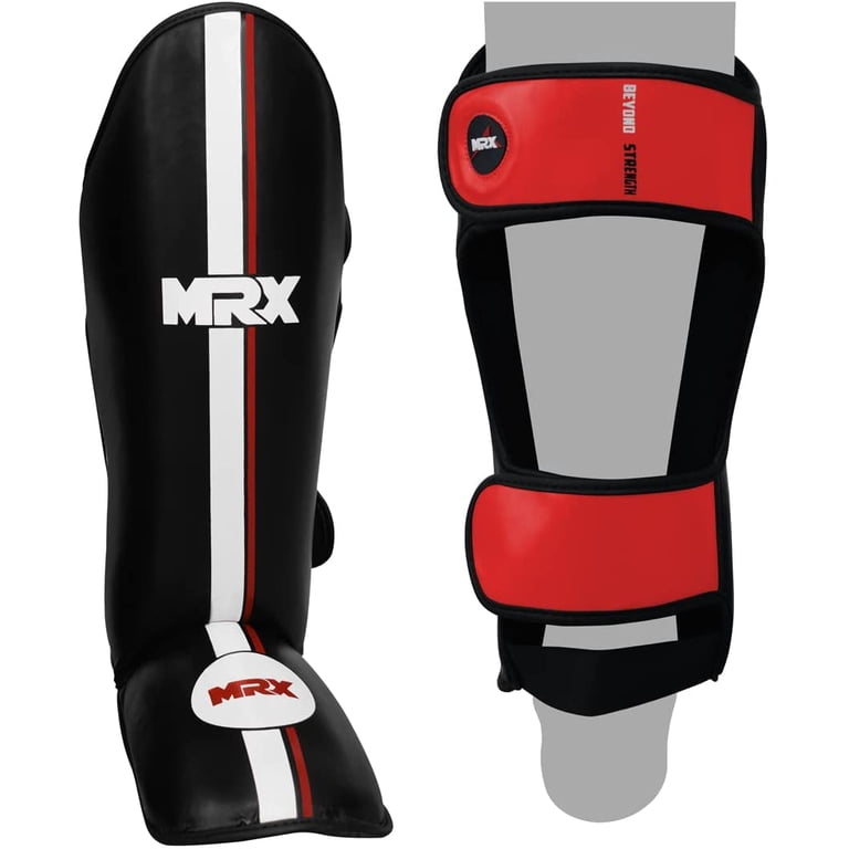 MRX MMA Muay Thai Shin Guards - Kickboxing Training Pads With Embossed Design