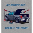 thumbnail image 2 of Go Sports! But Where's the Food? Kids Heather Gray Long Sleeve Hoodie-Medium, 2 of 6