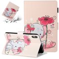 thumbnail image 1 of SaniMore for iPad 10th Generation 10.9" 2022 Wallet Case with Auto Wake/Sleep + Pen Holder + Card Slots + Anti-slip Strip PU Leather Kickstand Lovely Pattern Cover for iPad 10th Gen, Elephant Flower, 1 of 9