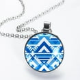 thumbnail image 2 of Flag of Israel Stunning Glass Circular Pendant Necklace – Elegant Jewelry Piece for Women, 2 of 5