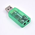 thumbnail image 2 of 2X USB Sound Card External Sound Card USB to 3.5Mm Stereo Audio Adapter for Win 7 8 Android Speaker Laptop Headset Green, 2 of 3