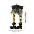 thumbnail image 3 of Uutvery Halloween Witch Legs Ornament Plush Witch Legs with Shoes for Halloween Wreath Crafts Wicked Witch's Leg Props Novelty Hanging Car Trunk Yard Decor Halloween Party Home Decor Supplies, 3 of 6