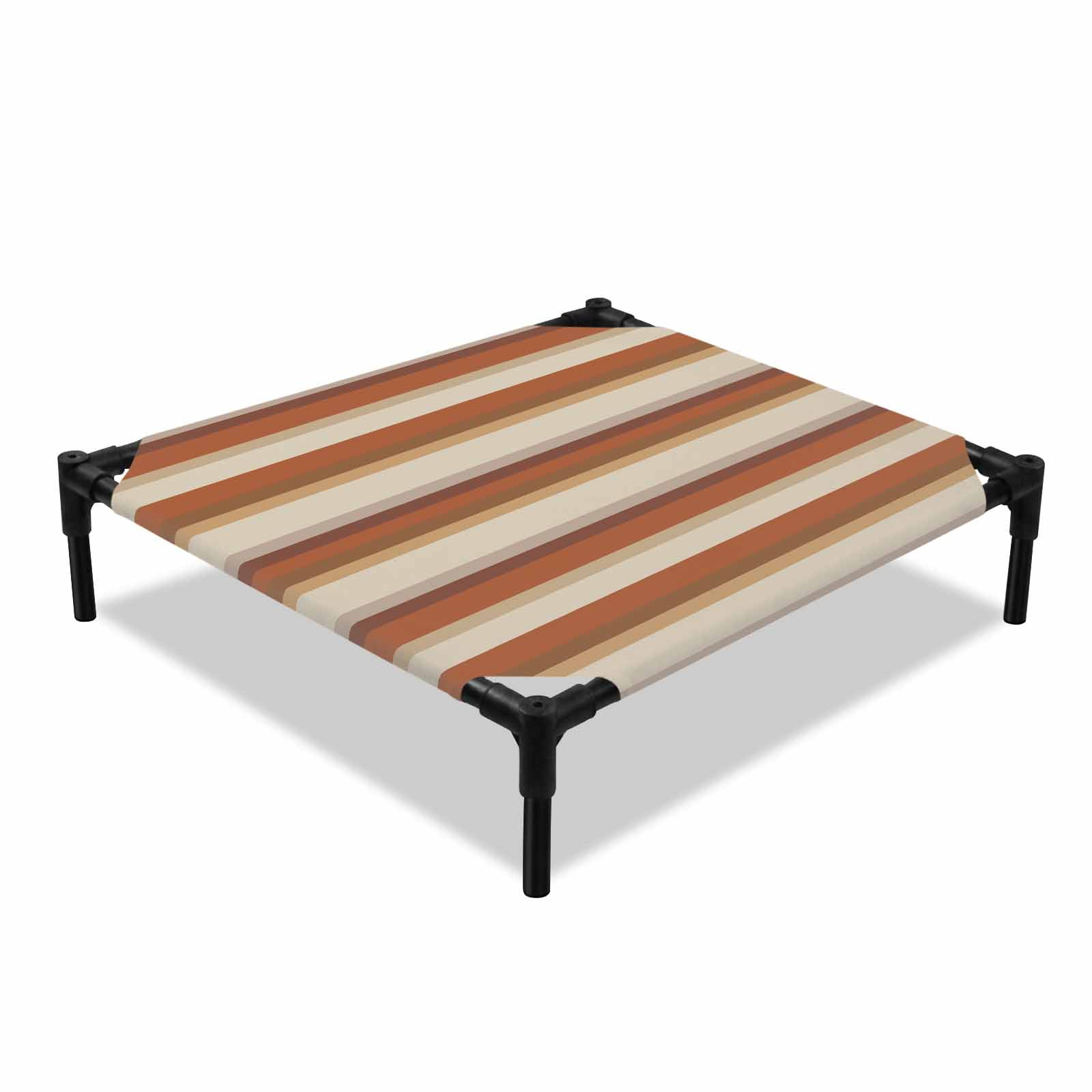 Thanksgiving Stripes Elevated Dog Bed Orange Stripes Cooling Breathable Outdoor Raised Dog Cot Bed with Metal Frame Non-Slip Feet for Small Dog 20x20in