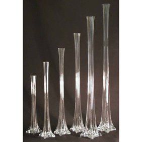 Tall Eiffel Tower Glass Vase Centerpiece 20 Inch White Walmart Com