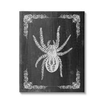 Stupell Industries Black & White Spider Holiday Painting Gallery Wrapped Canvas Print Wall Art, 30 x 40