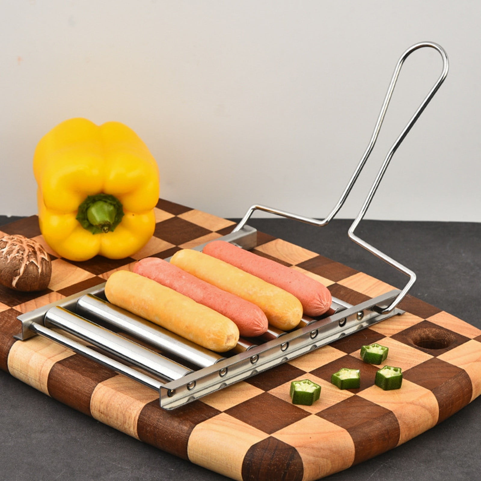 RUDFUZ Lot de 2 supports à saucisses en acier inoxydable pour